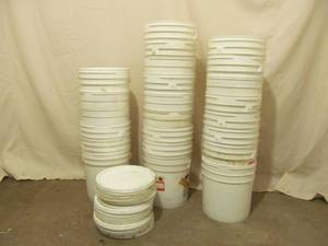 lot 203 image: Plastic pales, covers