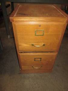 Wood File Cabinet No Key...