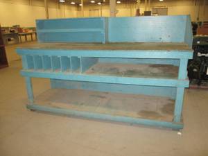 Huge Wooden Work Bench With Built i...