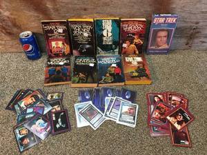 lot 13 image: Vintage Star Trek Books, Collector Cards, VHS