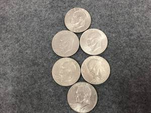 lot 61 image: Eisenhower Dollars 1974-D, Bicentennial, 1977-D
