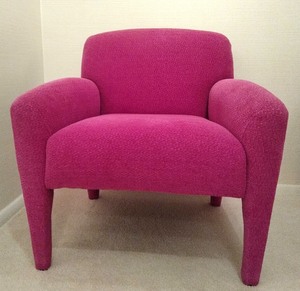 lot 10 image: Lush PinkFuchsia Pair of Upholstered Armchairs