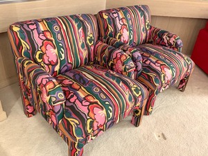 lot 31 image: Pair of Contemporary Style Print Arm Chairs