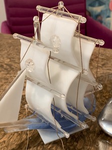 lot 68 image: Two Decorative Ship Figures