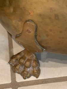 lot 148 image: Vintage Footed Brass Planter