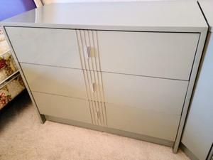 lot 150 image: Contemporary Style Grey Corner CabinetDresser