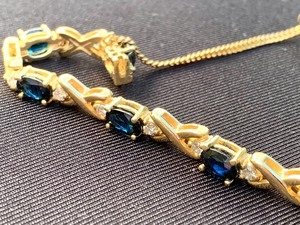 lot 157 image: 14k and Sapphire Tennis Bracelet