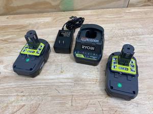 RYOBI Lot of 2-  18v Batteries with an 18v Charger