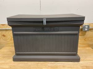 RTS HOME ACCENTS Graphite Premium Horizontal Architectrual ParcelWirx Delivery Drop Box Hinged Lid with Swinging Latch for Locking