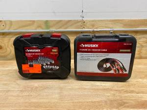HUSKY Lot of 2 Items-  38 in. Drive Master Bit Socket Set (37-Piece) and a 20 ft. 4-Gauge UL Booster Cable