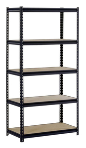 EDSAL 72 in. H x 48 in. W x 18 in. D 5-Shelf Steel Shelving Unit in Black