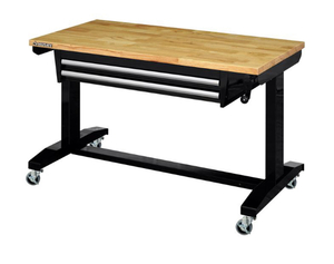 HUSKY 46 in. Adjustable Height Work Table with 2-Drawers in Black