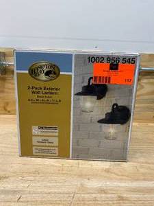 HAMPTON BAY Black Outdoor Wall Lantern Sconce (2-Pack)