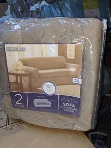 lot 307 image: Maytex Smart Cover 2-Piece Stretch Sofa Cover