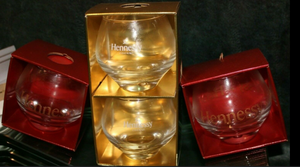 lot 400 image: 4 Hennessy Cognac Mini Snifter Glasses, New