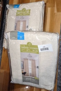 lot 212 image: 2 JC Penney Home Quinn Basketweave Grommet Panel Curtains 50 x 95