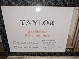 lot 197 image: 4 Taylor Lined Blackout Grommet Curtain Panels 50 x 84