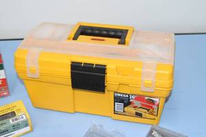 lot 16 image: Miscellaneous Lot of Tool Box Toolbox w Electrical Tools & Boxes of Hardware