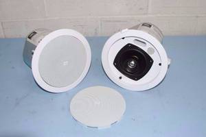 lot 38 image: PAIR of JBL Control 24CT Compact Pro Audio Background  Foreground Ceiling Speakers