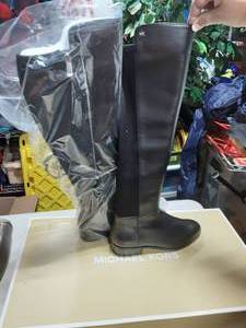Michael Kors Size 6 Bromley Flat-Black Boots (New In Box-Never Worn)