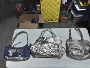 3-Assorted Pewter Handbags