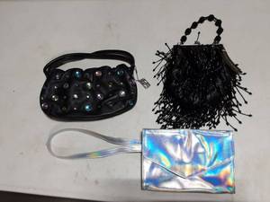 Beaded Evening Bag, Jewel Wristlet & Iridescent Belt Bag
