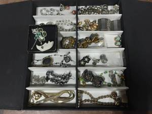 Assortment Of Vintage Jewelry, Clip On Earrings & Brooches (Not The Organizer)