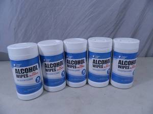 lot 14 image: 5 New Bottles of First Line Alcohol  Disinfecting Wipes