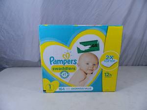 lot 21 image: New Huge Box of Pampers Diapers