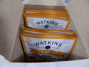 lot 30 image: New Case of 12 Watkins Taco Seasoning Mixes