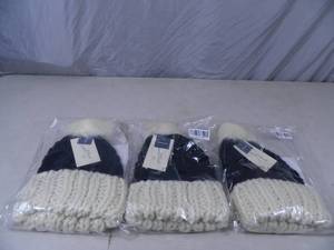 lot 33 image: 3 New Hand Knit Hats