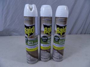 lot 38 image: 3 New Raid Ant and Roach Killer