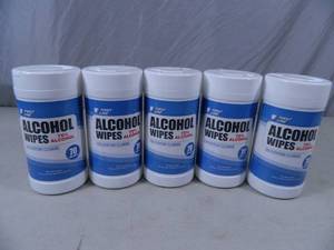 lot 109 image: 5 New Containers of Alcohol  Disinfecting Wipes