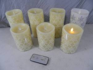lot 191 image: 7 Luminara Flameless Candles with Remote