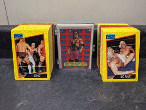 lot 115 image: Assorted Vintage WWF & WCW Wrestling Trading Cards