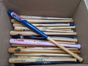 lot 123 image: 21 Louisville Slugger Mini Wood Bats