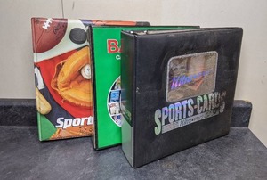 lot 140 image: Three Trading Card Binders  Ovation Football Cards