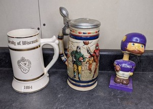 lot 156 image: Two Steins & Vikings Bobblehead