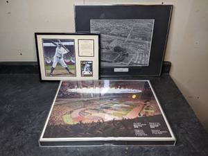 lot 163 image: (3) Sports Prints Met Stadium, Babe Ruth & 1976 Montreal Olympic Games