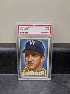 lot 59 image: 1952 Topps Sam Mele - Graded PSA 5