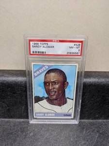 lot 60 image: 1966 Topps Sandy Alomar - Graded PSA 8
