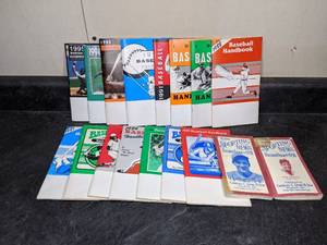 lot 72 image: The Sporting News Record Books for 1936 and 1938, 1981-1995 Baseball Handbooks