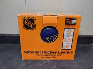 lot 88 image: Vintage NHL Youth Blues Uniform Set in Box