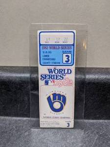 lot 93 image: 1982 Cardinals vs. Brewers World Series Game 3 Ticket Stub