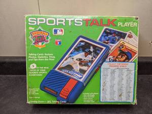 lot 99 image: 1989 Sports Talk Talking Baseball Card Player with Cards