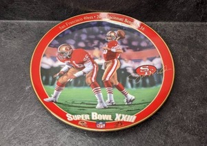 lot 108 image: 1994 Bradford Exchange Collector Plate Super Bowl XXIII, Joe Montana King of Comebacks