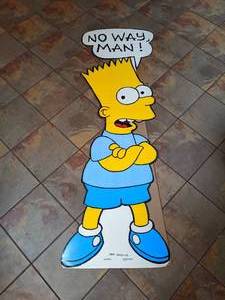lot 21 image: Life Size Vintage Bart Simpson Cardboard Cutout - No Way, Man