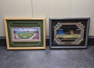 lot 35 image: Framed Baseball Stadium Prints Fenway Park & Camden Yards