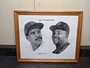 lot 38 image: Frank Nareau Print - Minnesota Twins Hall of Famers Kirby Puckett & Dave Winfield