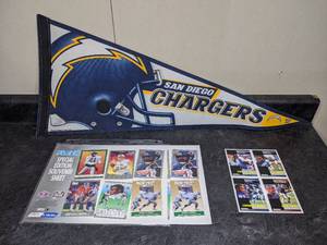 lot 190 image: NFL memorabilia - Fleer, Pinnacle, Chargers